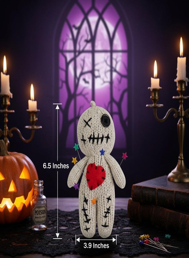 DKUUPEX Voodoo Doll with 18 Pins, Creepy Horror Plush Stress Relief Halloween Decoration & Funny Gag Gift for Friends, Office & Party for Adult - Image 4